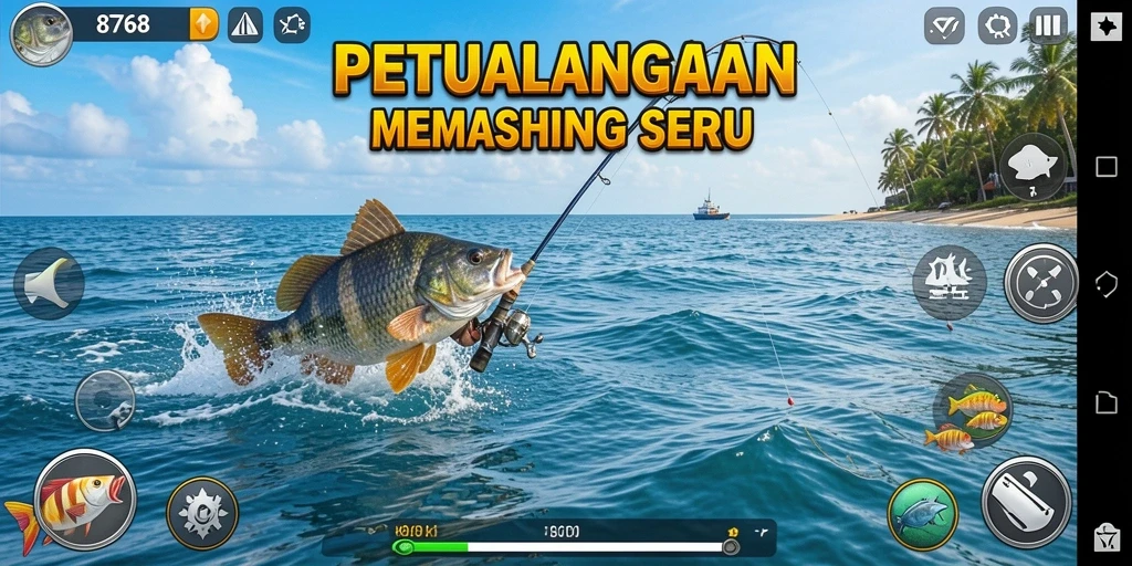 Tampilan menarik dari gameplay memancing yang seru di 8768.