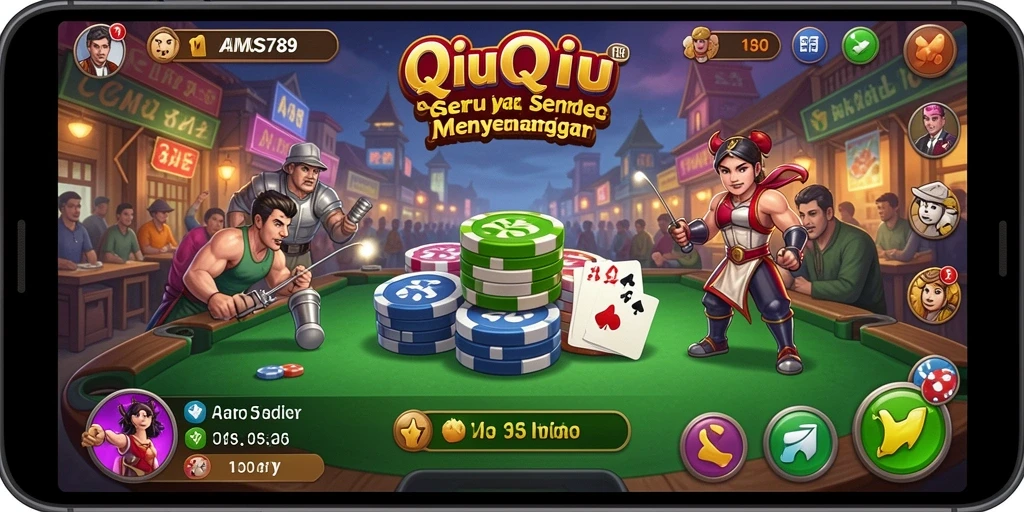 Tampilan gameplay QiuQiu yang menegangkan dan kompetitif.