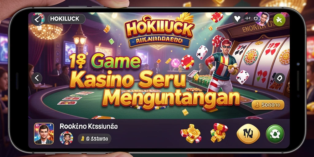 Tampilan utama gameplay HOKILUCK dengan grafis yang menarik dan gameplay kasino.