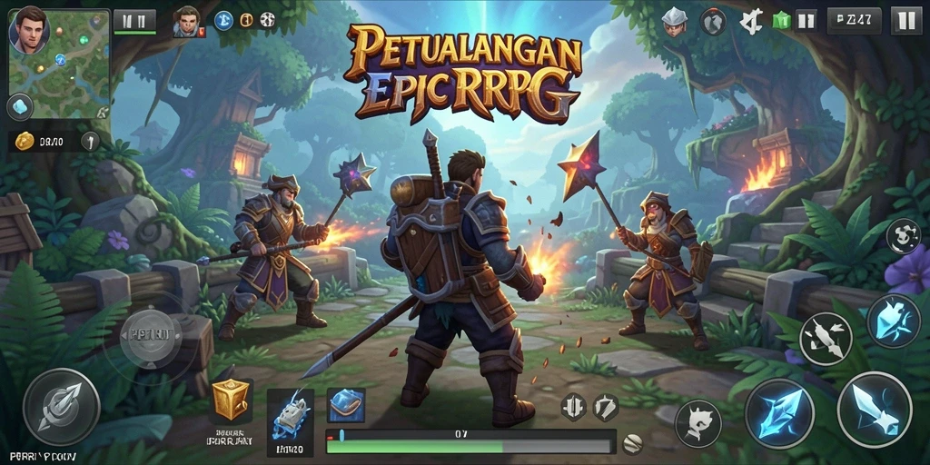 Gameplay seru PPRRYY dengan karakter aksi dalam dunia RPG.