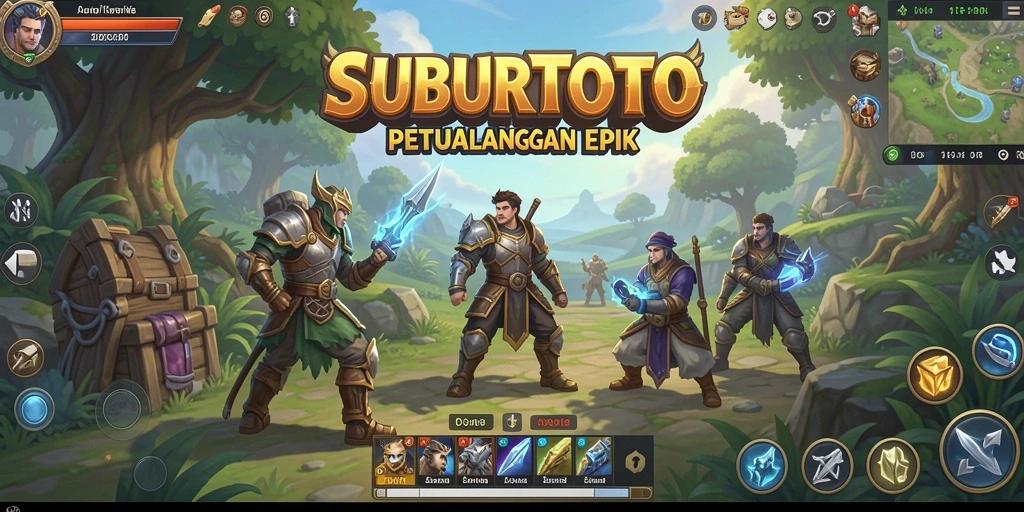 Screenshot gameplay SUBURTOTO yang menunjukkan aksi pertarungan RPG.