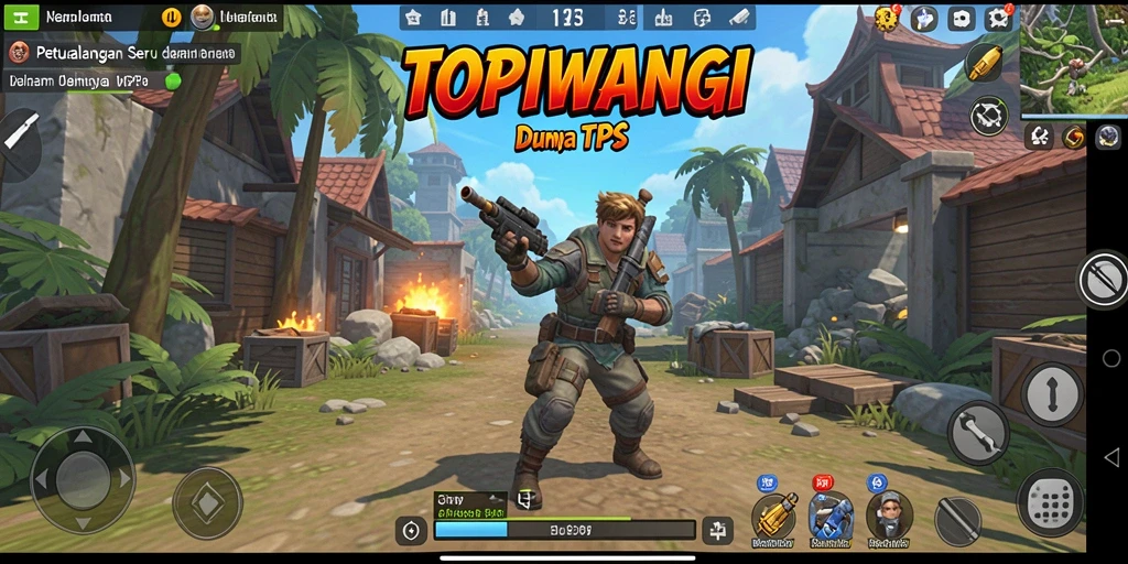 Tampilan menarik gameplay TOPIWANGI dalam aksi TPS.