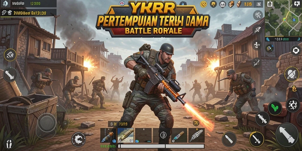 Gameplay seru di YYRR selama pertempuran Battle Royale.